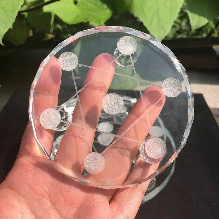 Crystal Ball Sphere Seven Star Array Plates k9 Glass disk