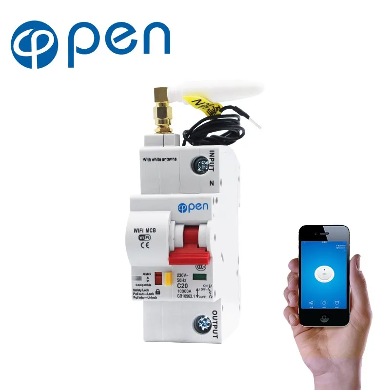 ÖFFNEN 1P 20A Fernbedienung Wifi Circuit Breaker/Smart Switch/Intelligente Automatische Recloser überlast/kurzschluss schutz