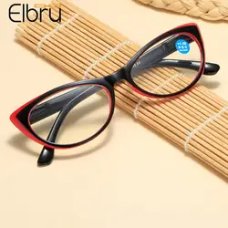 Gafas de lectura Elbru para hombre, gafas de presbicia antirayos azules, gafas de ojo de gato Vintage para mujer, dioptrías + 1,0 1,5 2,0 2,5 3,0 3,5 4,0