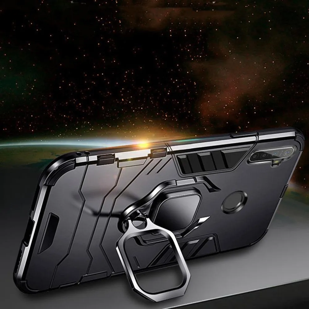 Shockproof Armor Case for Xiaomi Mi Note 10 Lite, Ring Holder, Stand Cover, Mi Note 10 Lite