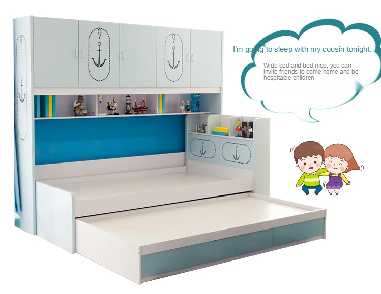 Simple storage combination under the bed with wardrobe bed Child bed multifunctional boy and girl environmental protection child
