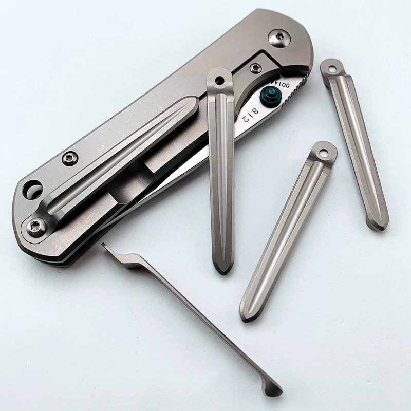 1piece Back Clip Titanium 812 Titanium Alloy One-piece Back Clip 901 902 9103 Knife Back Clip