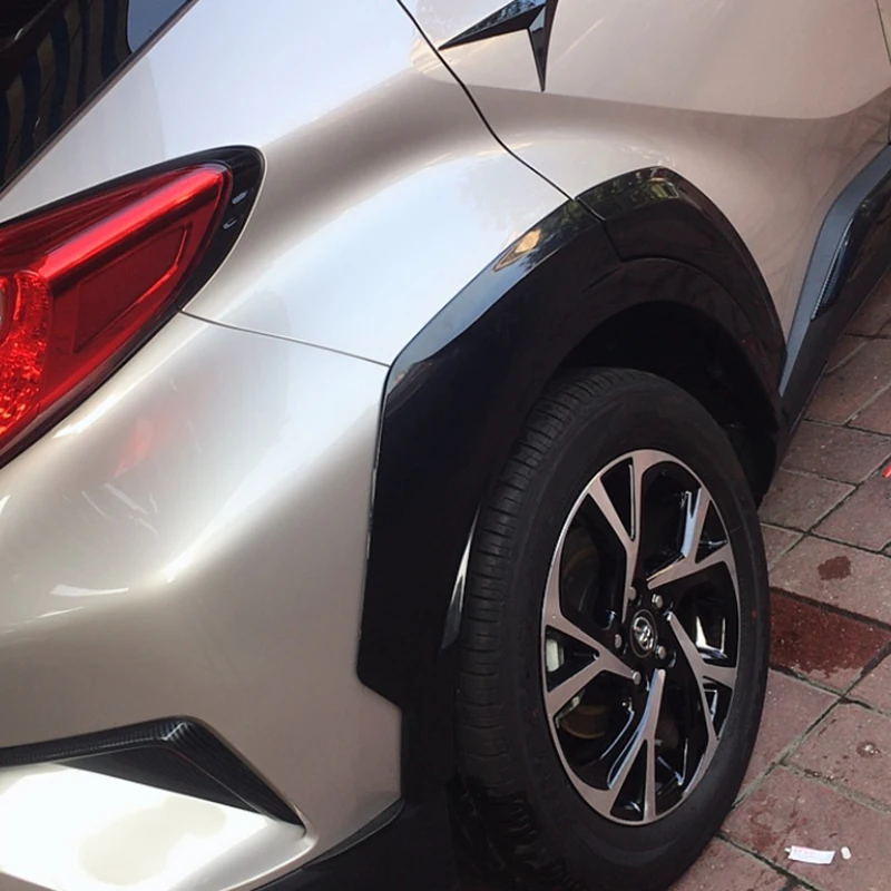 Dla Toyota C-HR CHR 2016-2022 czarny elastyczny nadkola koła sztuczne rzęsy łuki akcesoria samochodowe — zdjęcie 5