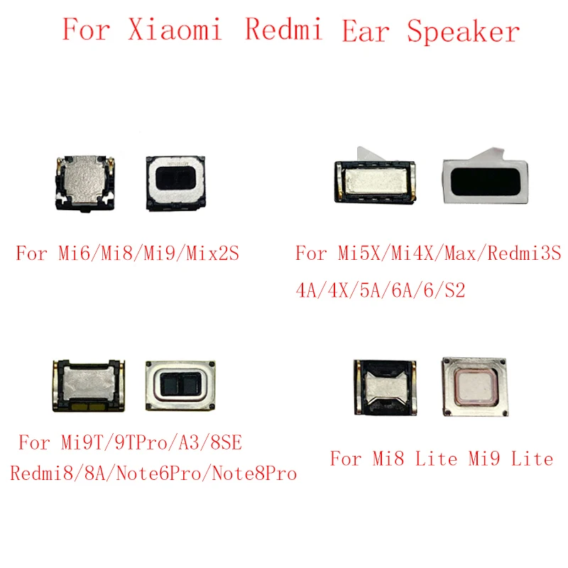 2Pcs Earpiece Speaker For Xiaomi Redmi Note 8Pro Note 6Pro 8A 8 6 6A 7 5A 4A 4X 3S S2 Earpiece Ringer Module Replacement Parts