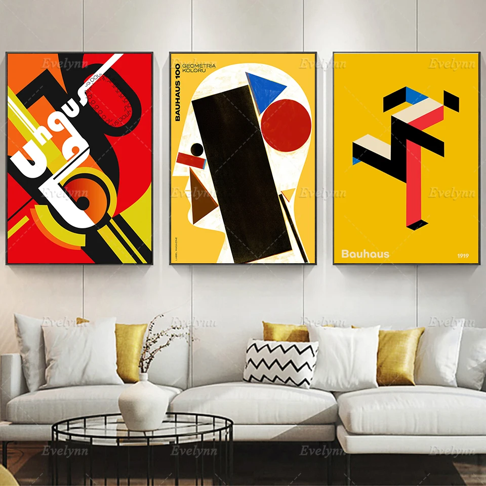 

Bauhaus Running Man, Exhibition Bauhaus Wall Art,Bauhaus Print, Modern Nordic Abstract Art Canvas Painting Poster Home Decor