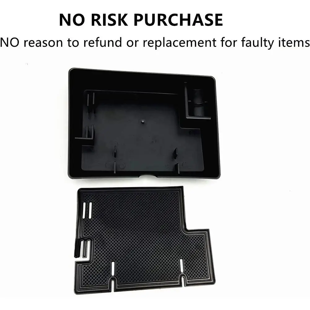 Dash Center Console Table Storage Tray Instrument Organizer ABS Black Anti-Slip Rubber Pad Storage Box for Ford F150 (2015-2019)