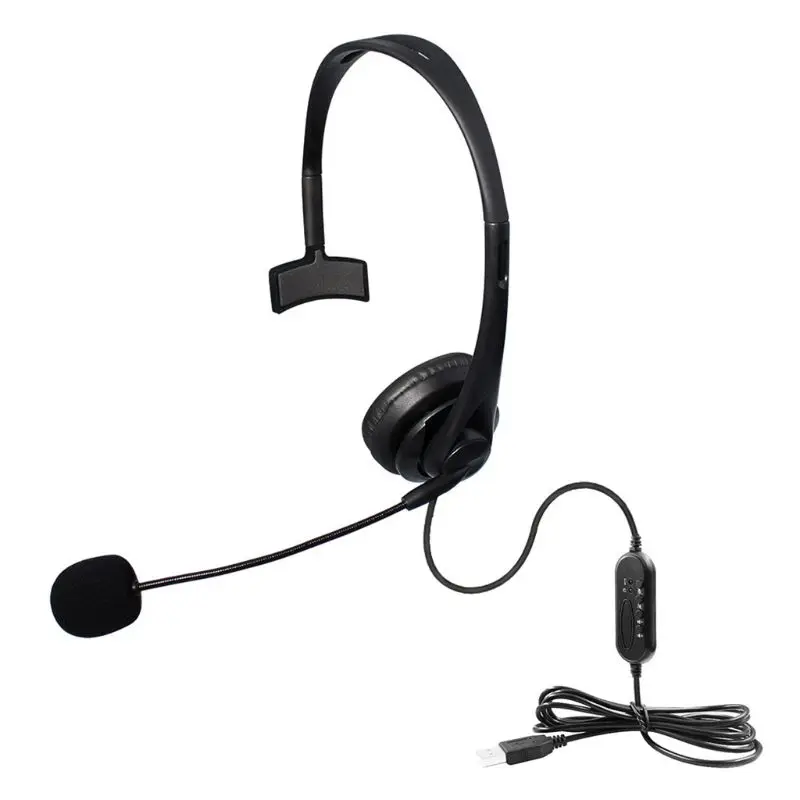 USB Noise Cancelling Microphone Wired Headset Call Centre Office PC Headphones 