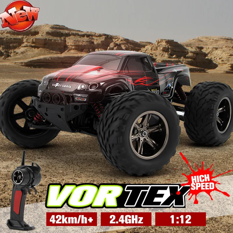 High-Speed Remote Control Car 2.4G 1:12 2WD Multi-Terrain Remote Control Off-Road Vehicle Crash Resistant Electric Model RC Toy