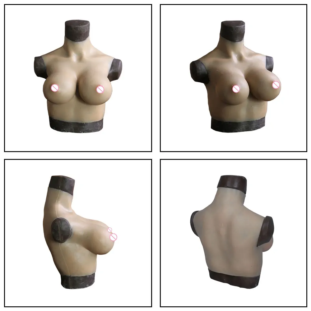 Huge Fake Boobies Bodysuit Silicone Breast Forms Plate Shield For Crossdressing Cosplay Shemale Transgender Party Masquerade