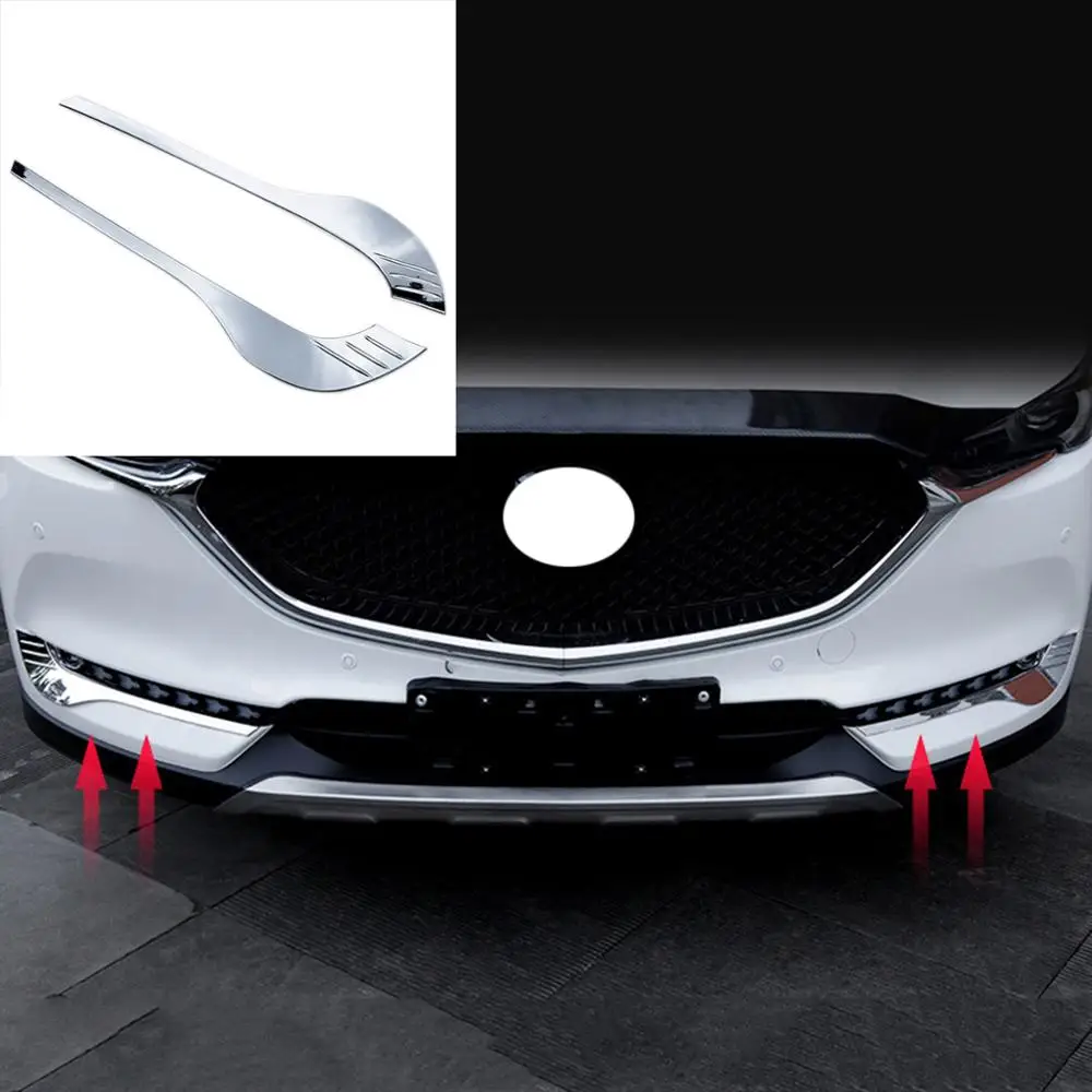 

Car Exterior Front Fog Light Lamp Eyebrow Lid Strip Cover Trim Fit For Mazda CX5 CX-5 KF 2017 2018 2019 Accessores