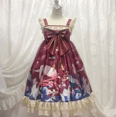 Trung Quốc Phong Cách Ngọt Công Chúa Lolita Đầm Retrobowknot Dễ Thương In Cao Cấp Victoria Đầm Bé Gái Tiệc Trà Gothic Lolita Jsk