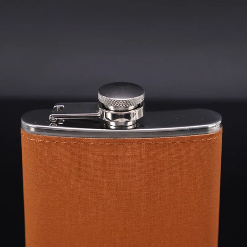 8OZ 2 flasks Portable Flagon Hip Flask set with cups filter leather for Whiskey Vodka Wine Pot Alcohol outdoor Drinking Bottle