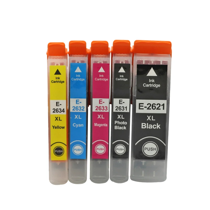 5 Color Compatible Ink Cartridge T2621 26XL for Epson XP510 XP520 XP600 XP605 XP615 XP620 XP625 XP710 XP720 XP800 XP810 XP820