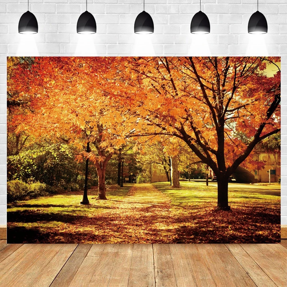 

Autumn Forest Backdrop Natural Scenery Fallen Leaves Park Baby Photozone Photography Background Vinyl Photophones For Photos