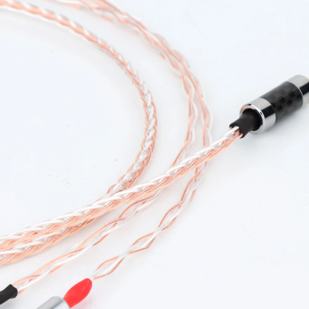 8 الأساسية OCC الفضة لوحة سماعة كابل للصوت تكنيكا ATH-AP2000Ti ATH-WP900 L5000 AWKT AWAS سماعة الرأس