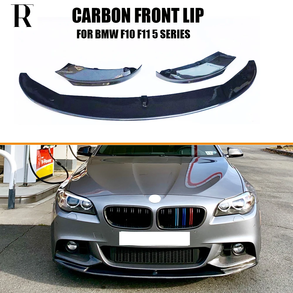 MP Style Carbon Fiber Front Bumper Chin Lip for BMW F10 Sedan F11 Wagon 520 528 535 550 with M Packagee 10 - 16