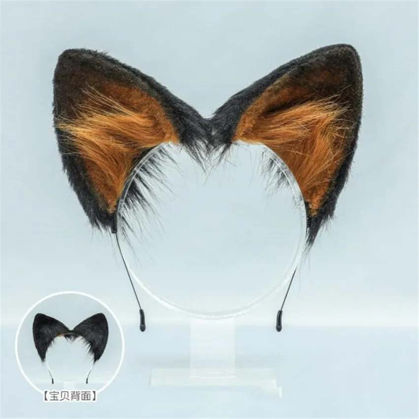 فو الفراء الحيوان عقال واقعية الألماني الراعي الكلب فروي أفخم آذان الشعر هوب تأثيري حلي الدعائم الحفلات C880