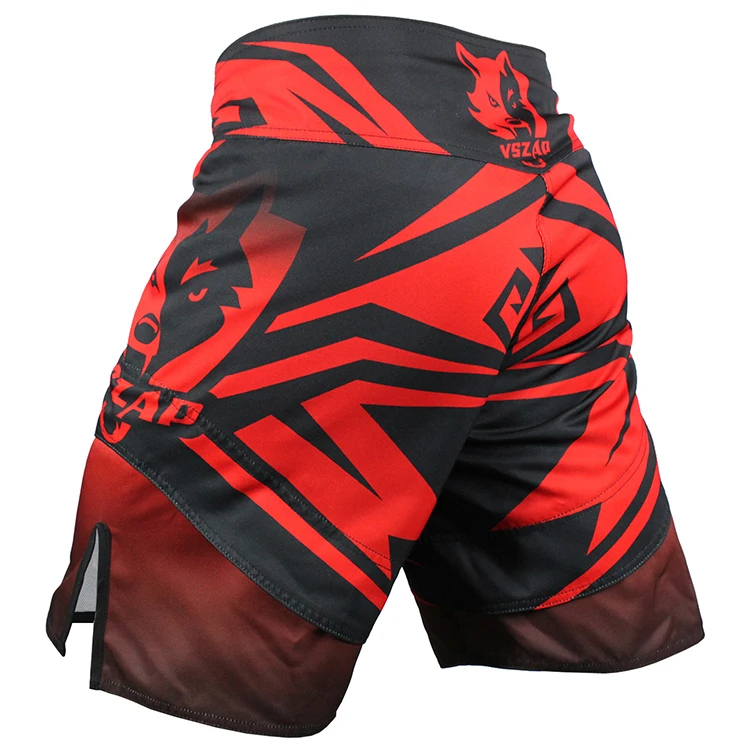 VSZAP Muay Thai Clothing Red Short Mma Sports Shorts Training Boxer Shorts Sanda Breathable Cotton Loose Boxing Boxe