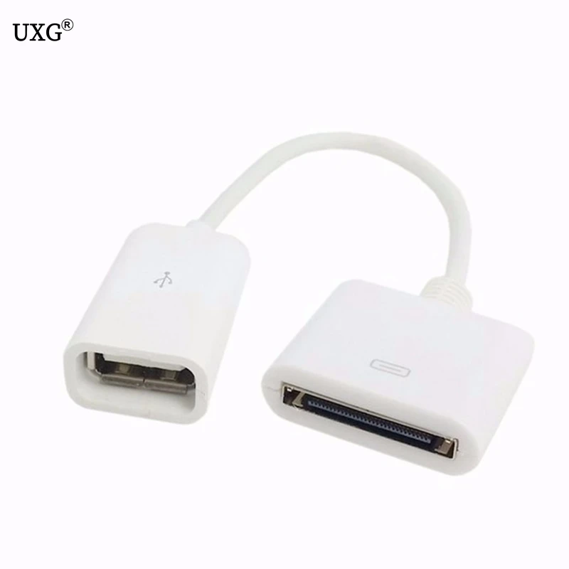 

15CM Docking 30-pin Female To USB 2.0 Female Data Charge Short Cable Dock 30P Black & White