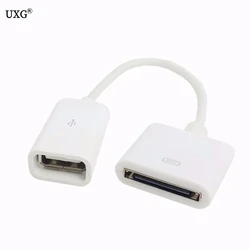 15CM Docking 30-pin Female To USB 2.0 Female Data Charge Short Cable Dock 30P Black & White
