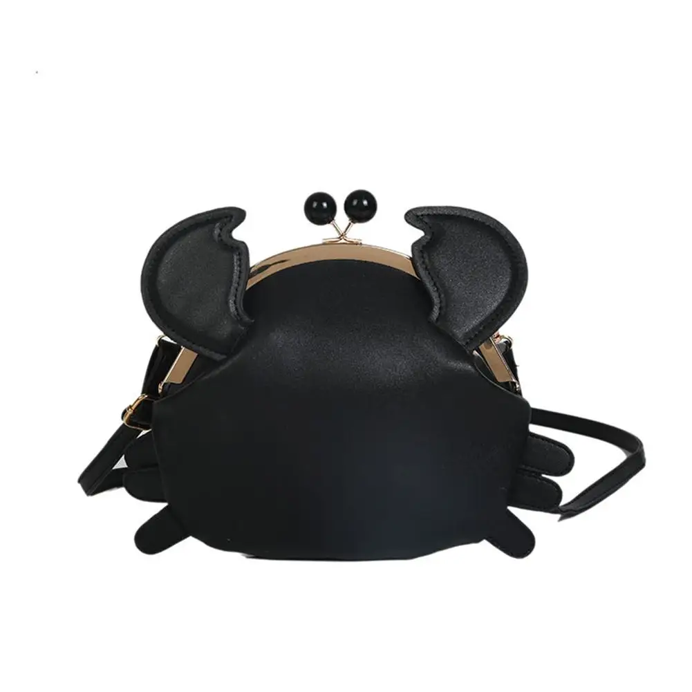 Shoulder Bag Women\'s Bag Funny Crab Shape Solid Color Lady Faux Leather Twist Lock Crossbody Women\'s Shoulder Bag Fashion