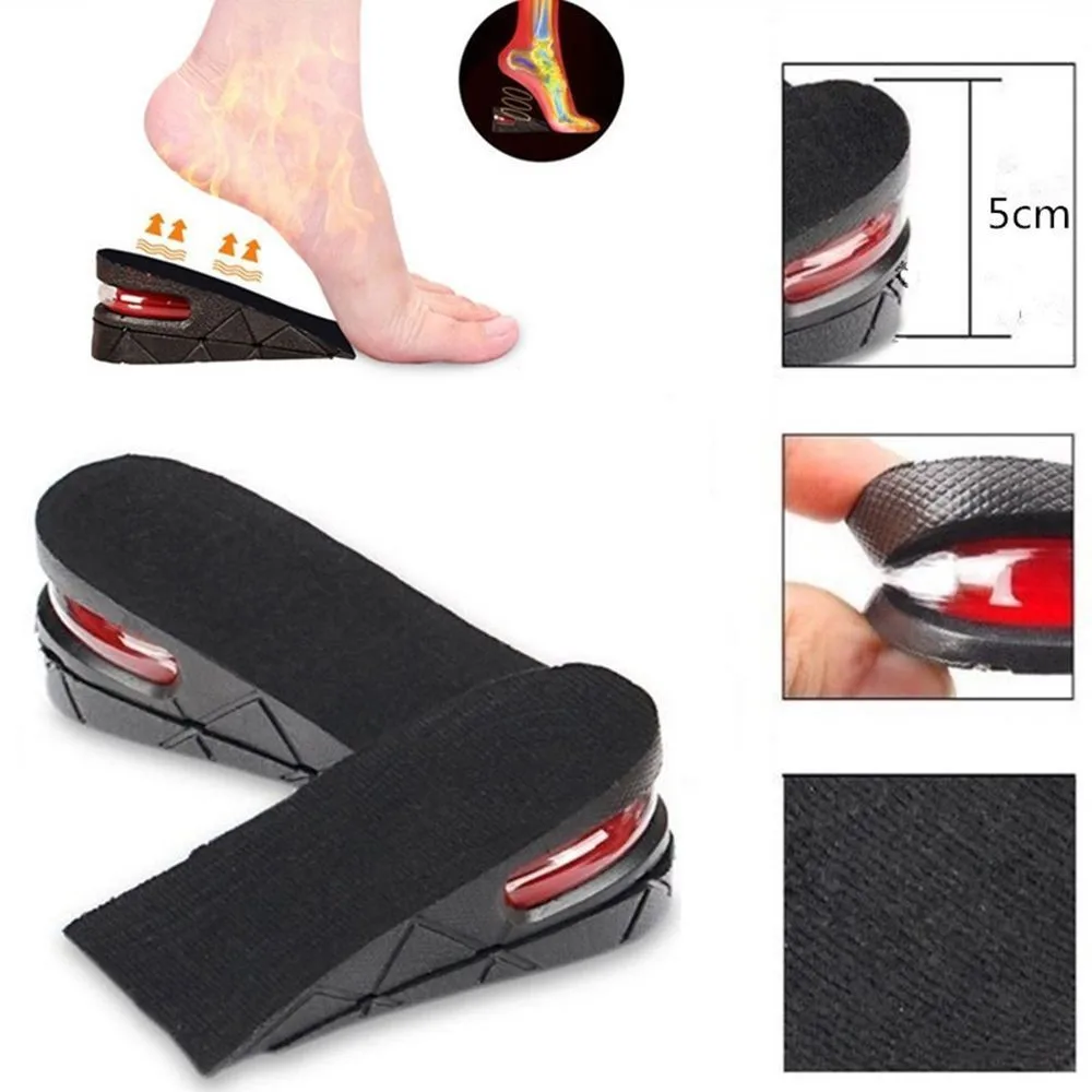 

1Pair New Arrivel Shoe Insole 3-Layer Air Cushion Heel Increase Heel Retail 6cm Taller Height Invisible Lift Pads