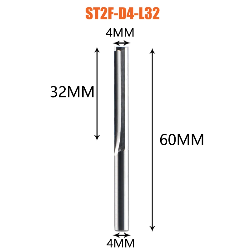 Dreanique 3.175mm 4mm 6mm 8mm schacht 2-snijdende volhardmetalen freesfrees graveerfrees rechte sleuf frees