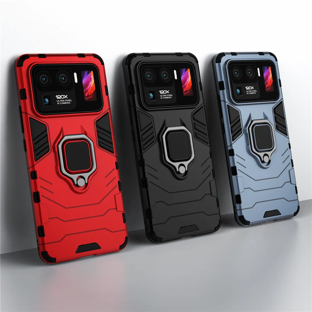 For Xiaomi Mi 11 Ultra Case Ring Stand Back Cover For Xiaomi Mi11 Ultra Cover Protective Shockproof Bumper Coque Funda