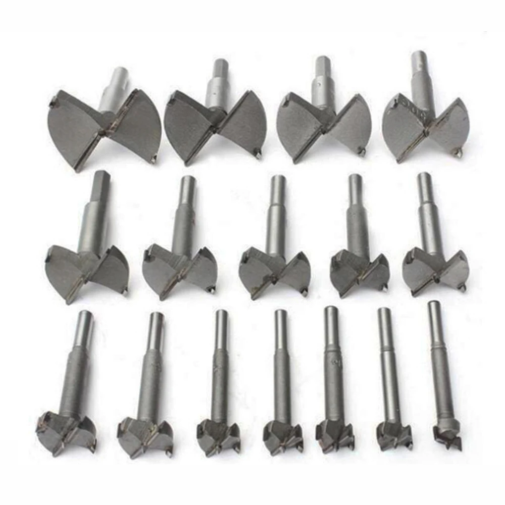 Brocas de núcleo de alta calidad Forstner, sierra de agujero para carpintería, cortador de madera para herramientas rotativas, 17 Uds.