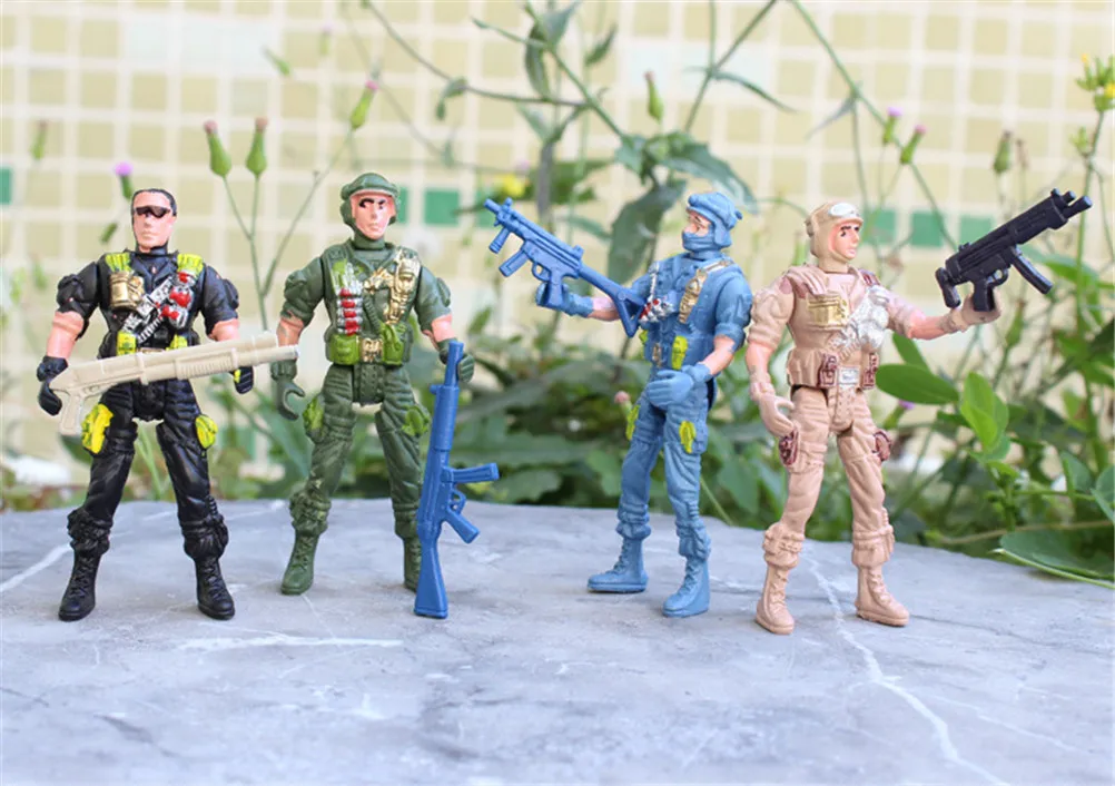 9cm Military militare modello Playset forza speciale Action Figures giocattoli per bambini soldato di plastica uomini giocattoli per soldato a mobilità casuale