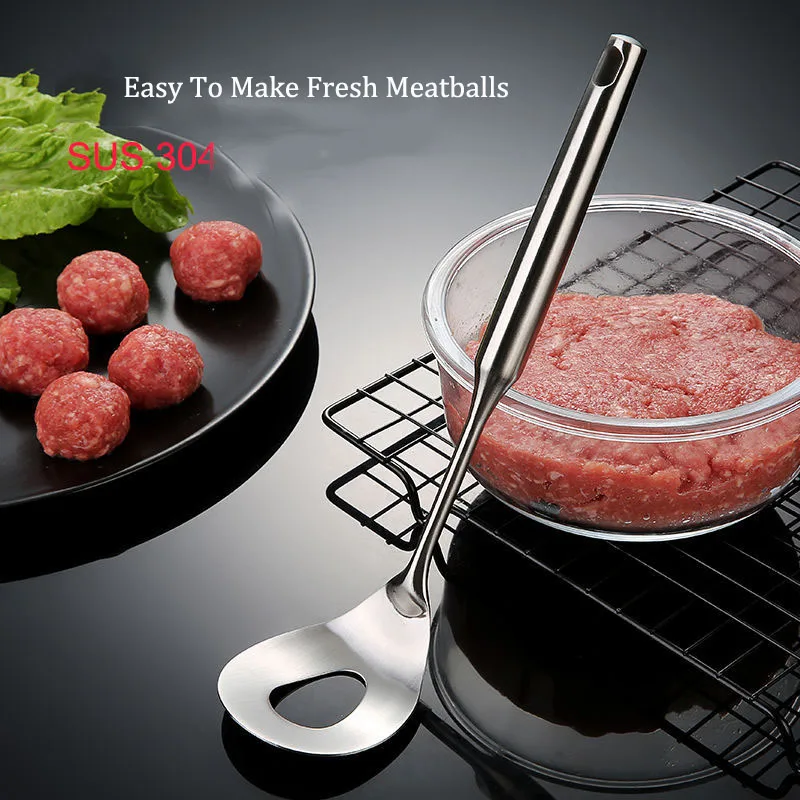 Non-Stick Meatball Maker Spoon Meat Baller with Elliptical Leakage Hole Meat Ball Mold Kitchen Utensil Gadget Meat Cooking Tools