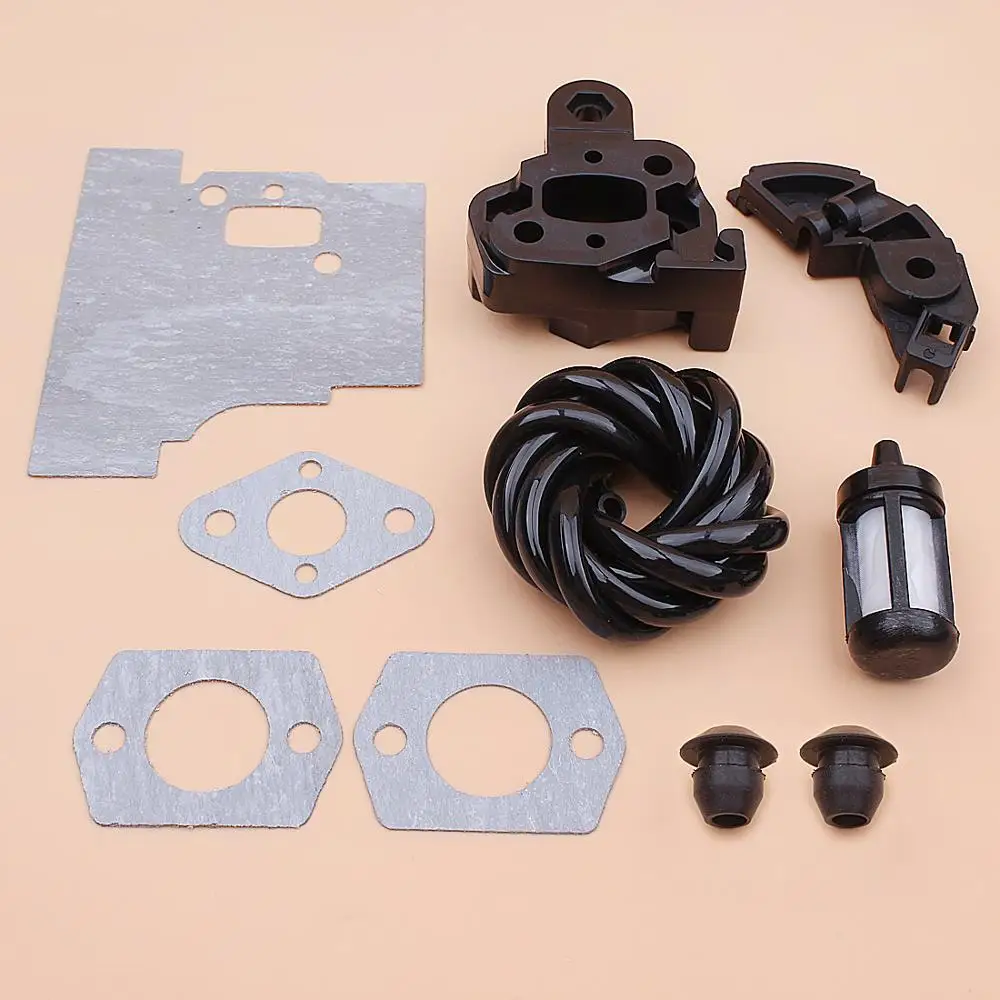 Junta de brida de carburador del colector de admisión para Stihl FS75 FS80 FS85, juego de ojal de manguera de línea de filtro de combustible, cortadora de césped