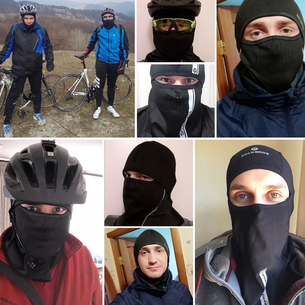 ROCKBROS Winter Cycling Mask Fleece Thermal Keep Warm Windproof Cycling Face Mask Balaclava Ski Mask Fishing Skiing Hat Headwear