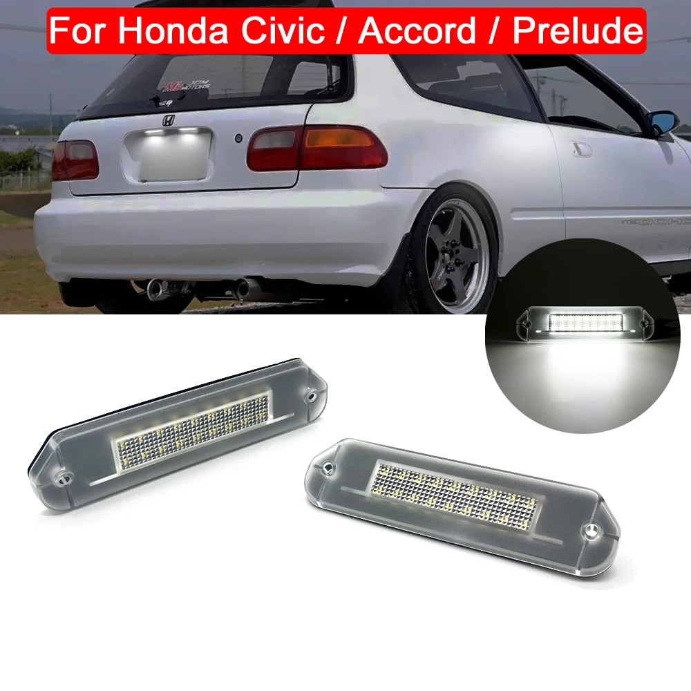 LED License Number Plate Light Assembly For Honda Civic Gen5 EG EJ 1992-1995 Accord CD 1994-1997 Prelude BA8 BA9 BB1 BB2 BB3 BB4