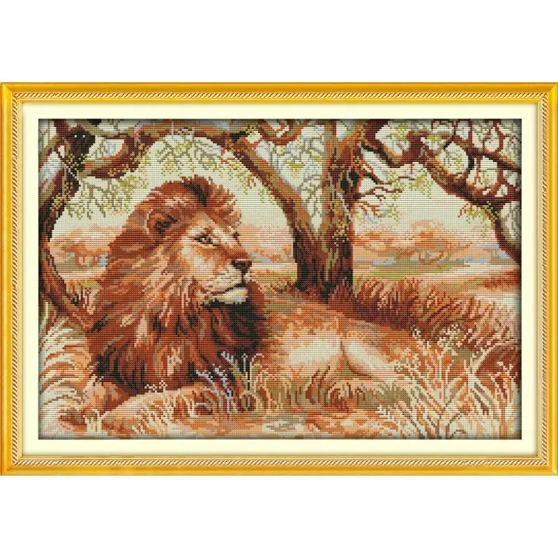 Leone Serie Punto Croce Kit FAI DA TE Modello Animale Aida 14ct 11ct Numero di Stampa della Tela di canapa Ago da Ricamo Kit Decorazione Della Casa