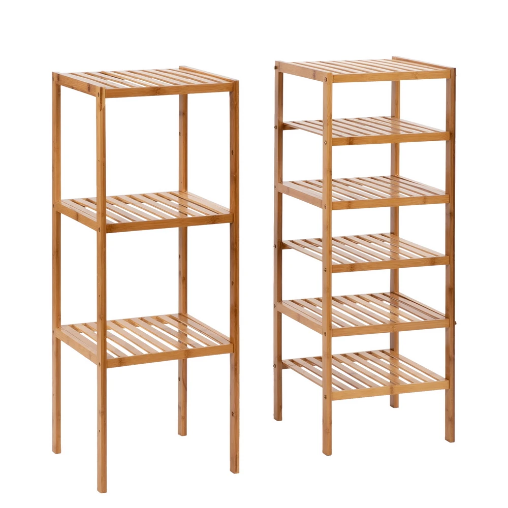 Dudukan Tanaman Kelas Tinggi 100% Rak Display Bingkai 9 Lapis Bambu Multifungsi Rak Pot Bunga 96X90X33CM Alami [Stok AS]