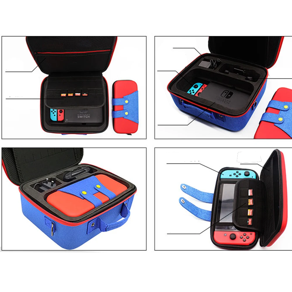 Imagem -06 - Mala Tampa Portátil para Nintendo Switch Console Transporte Deluxe Storage Case Acessórios ns