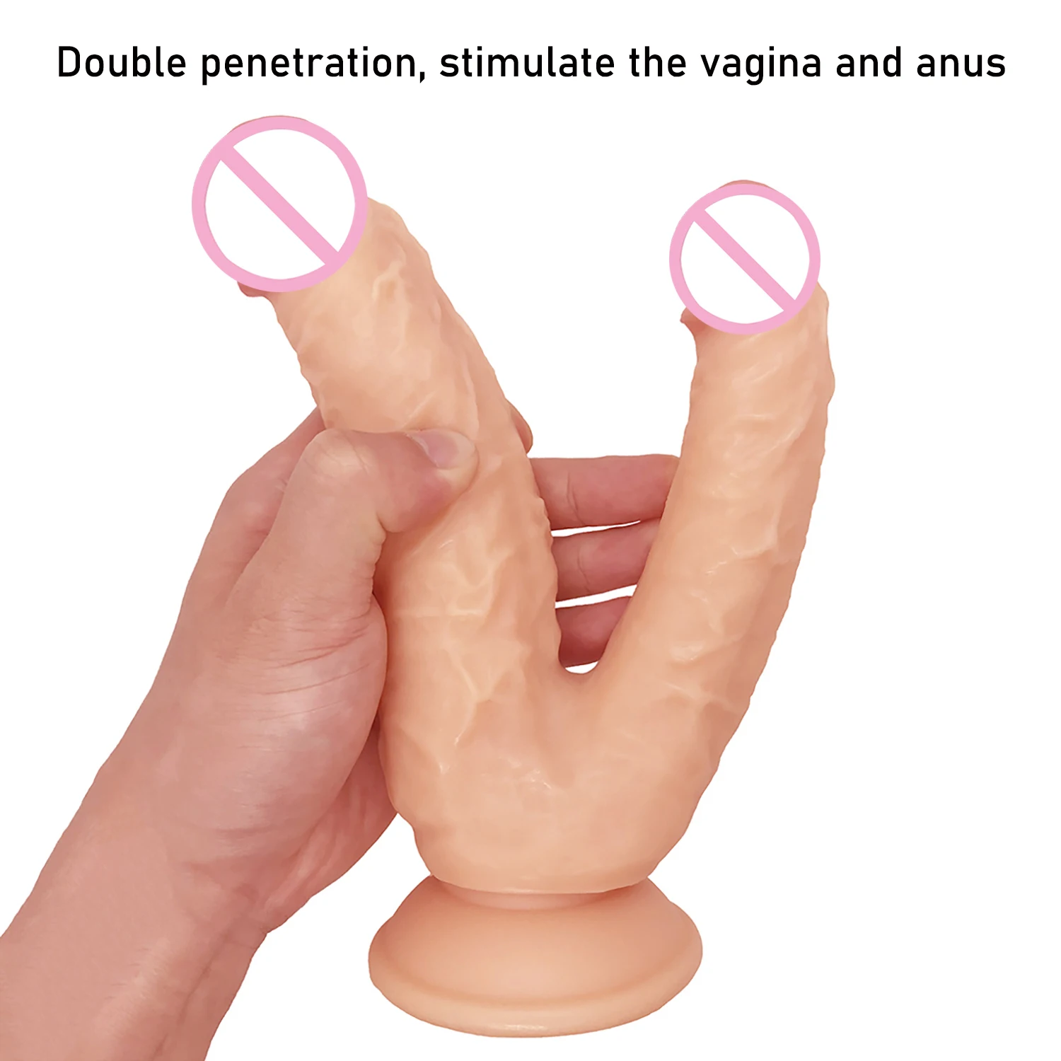 Huge Double Dildos Double Penetration Vagina and Anus Soft Skin Feel Penis Double Headed Phallus Sex Toys for Women Masturbation