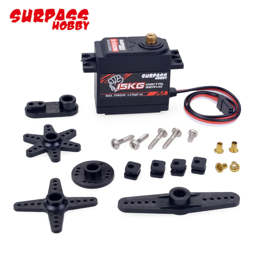 Новое поступление, цифровой сервопривод SURPASS Hobby S1500M, металлическая Шестерня 23 кг для высокоскоростного радиоуправляемого автомобиля 1/10 1/8, самолета, лодки, умного робота