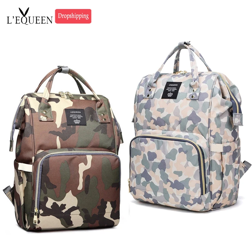 Lequeen Mummy Backpacks Multifunctional Baby Nappy diaper  bags Mommy Maternity Backpacks for baby born Camouflage color LPB38