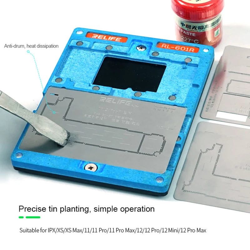 10in1 Planting Platform With BGA Reballing Stencil For IPhone12/12Pro Max/12Mini/11/11Pro Max/X/XS/XS MAX Soldering Repair Tools