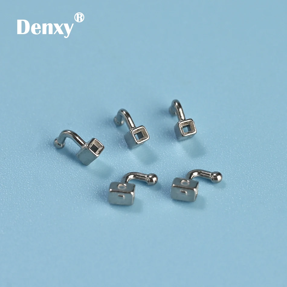 Denxy 50pcs Dental Orthodontic sliding hooks Right/Left Dental Orthodontic crimpable Hook Dental Attachments Ortho brackets