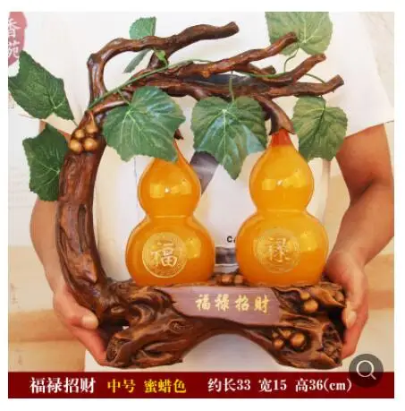 Five blessing linmen zhaocai gourd decoration home sitting room decoration opening gift resin crafts Goods Home