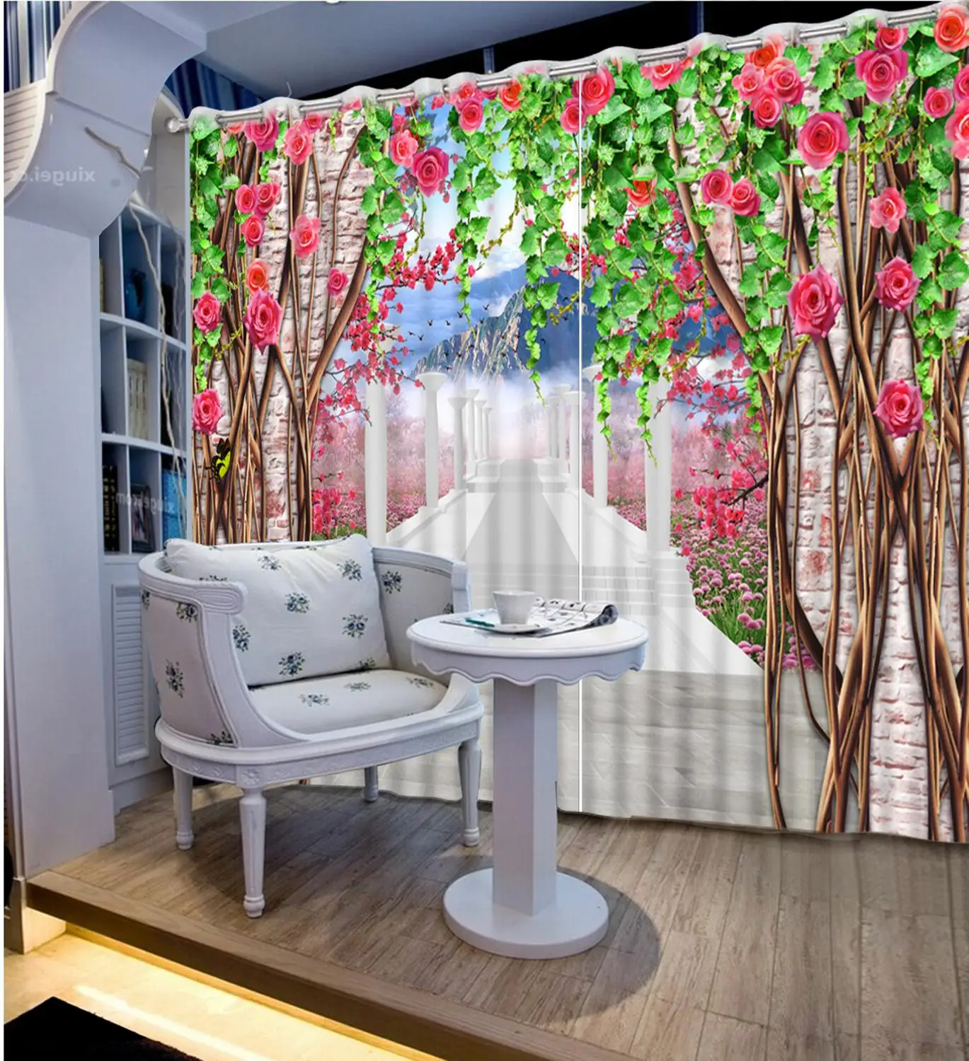 

modern curtains custom bedroom living room curtains Flower vine landscape Window blackout curtains