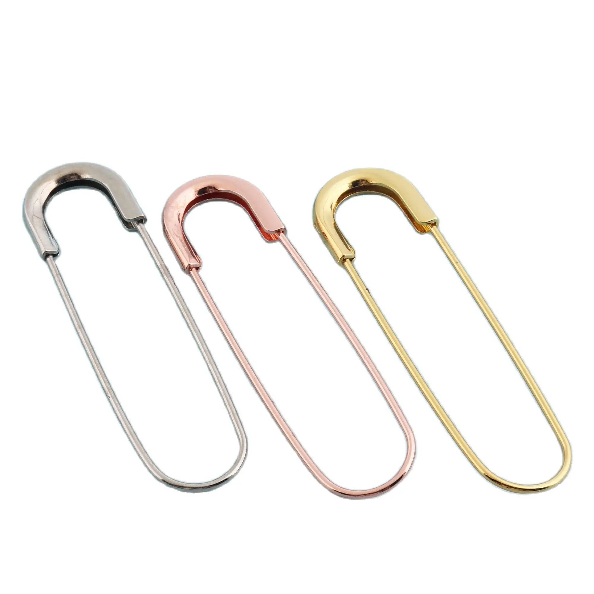 10pcs 80*21mm Large Charming Safety Pins Rose Gold Craft Findings Metal Brooch Safety Pins DIY Sewing Tools Accessory