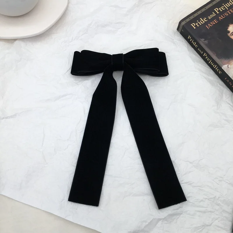 Lystrfac 2021 Vintage Velvet Bow Hairpin for Women  Bow Hair Clips Ladies Hairgrip Headdress Female Fashion Hair Accessories