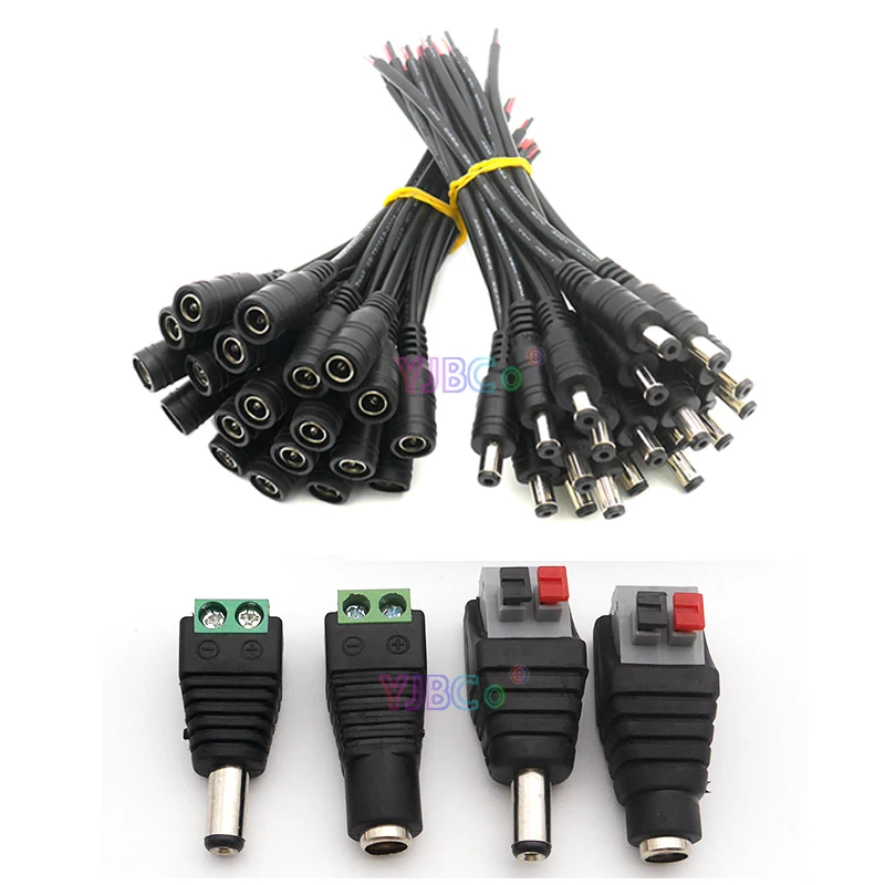 

5pcs Male Female Free Welding DC Connector / DC Connector Plug Cable Wire Connector for LED Power Adapter CCTV Camera LED Strip