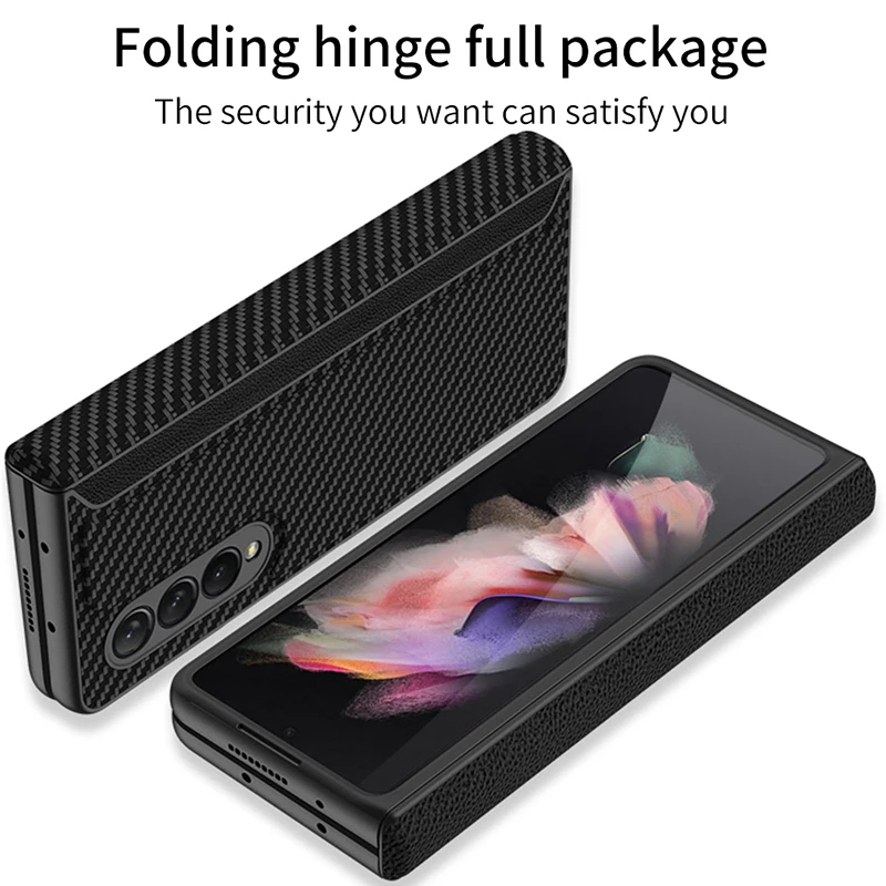 

2022 New Luxury Magnetic Phone Case for Samsung Galaxy Z Fold 3 Folding Screen Leather All-inclusive Protect Cover With Pen Slot