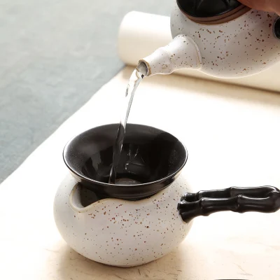 Ceramic Tea Sea Home Underglaze Color Kung Fu Black Tea Tea Ceremony Accessories Side Handle Tea Cups Fair Cup Teaware