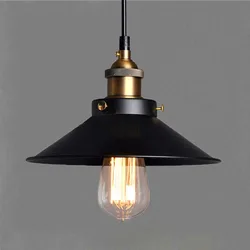 E27 Retro Edison Loft Pendant Lamp, Retro Industrial Ceiling Lamp Lacquered Iron Umbrella Lampshade Country Art Lamp Cran Light